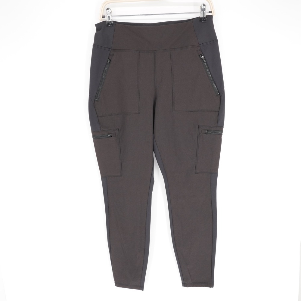 Athleta Headlands Hybrid Cargo II Tight Legging 12 Black Zip Pockets Hiking Pant